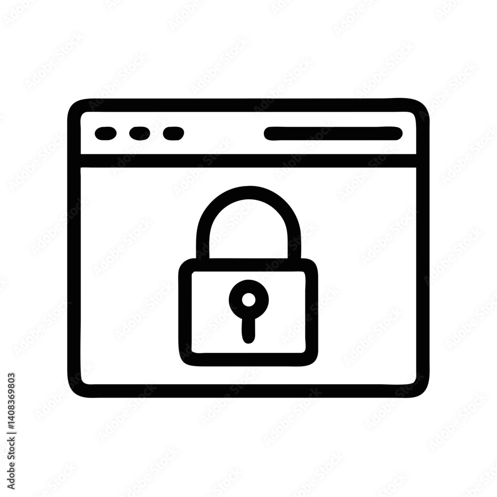 Web Browser with Lock Icon Representing Encrypted Connection and Online Security Web Browser with Lock Icon Representing Encrypted Connection and Online Security