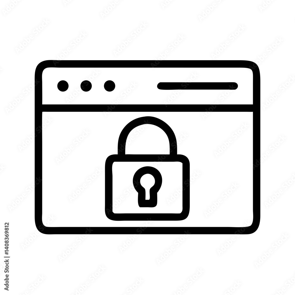 Web Browser with Lock Icon Representing Encrypted Connection and Online Security Web Browser with Lock Icon Representing Encrypted Connection and Online Security
