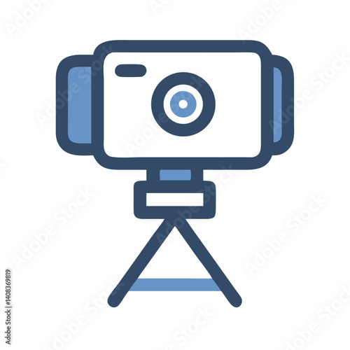 Webcam on Stand Icon Representing Video Recording and Live Streaming Setup
