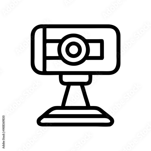Webcam on Stand Icon Representing Video Recording and Live Streaming Setup