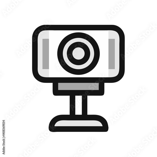 Webcam on Stand Icon Representing Video Recording and Live Streaming Setup