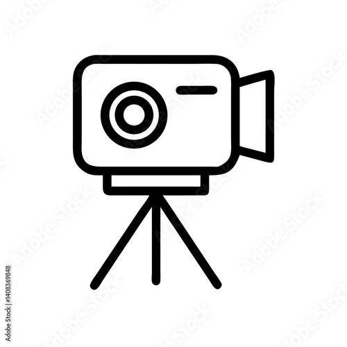 Webcam on Stand Icon Representing Video Recording and Live Streaming Setup