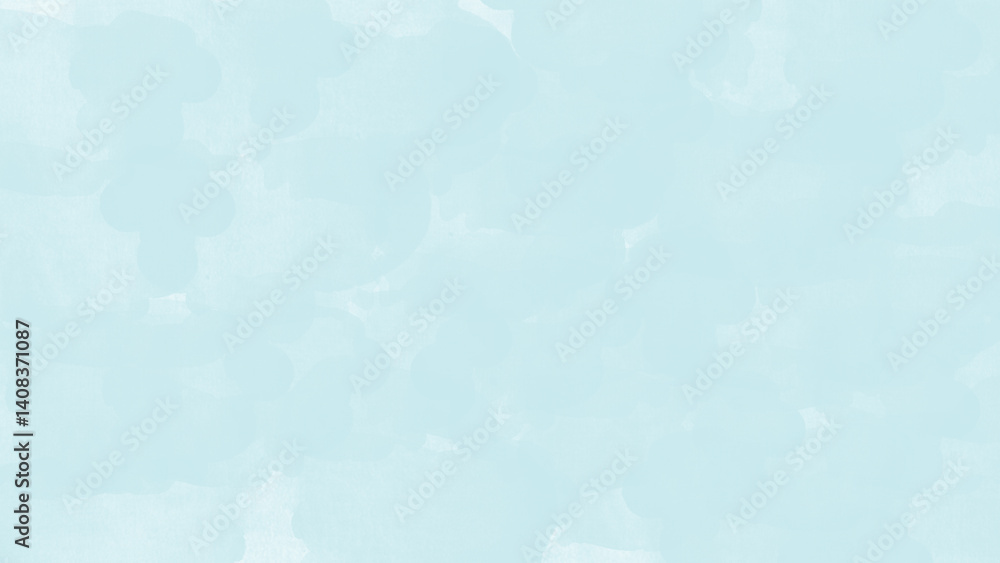 Obraz premium Pastel watercolor background featuring soft blue hues blending gently, creating delicate textural nuances with gentle depth and artistic visual appeal