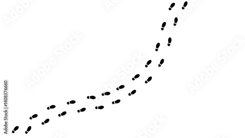 Quadro su tela Step footprints paths, vector icon Illustration