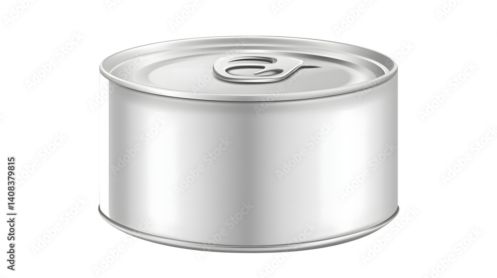 A sleek metallic can with a pulltab lid ideal for product packaging and design concepts A sleek metallic can with a pulltab lid ideal for product packaging and design concepts