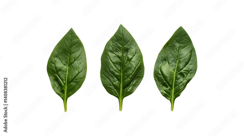 Three green leaves are shown in a row. The leaves are all different sizes and shapes. Concept of growth and vitality Three green leaves are shown in a row. The leaves are all different sizes and shapes. Concept of growth and vitality