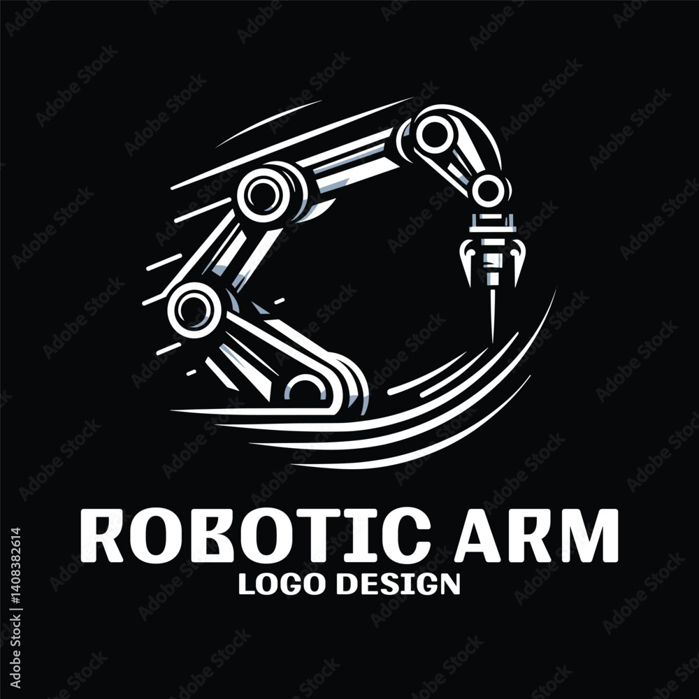 Obraz premium Robotic Arm Vector Logo Design