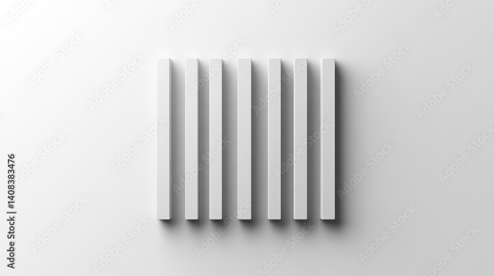 Abstract Minimalist White Columns with Soft Shadows on a Neutral Background Abstract Minimalist White Columns with Soft Shadows on a Neutral Background
