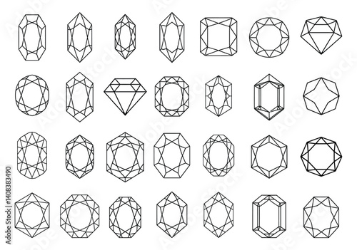 Assorted Diamond and Gemstone Outline Set