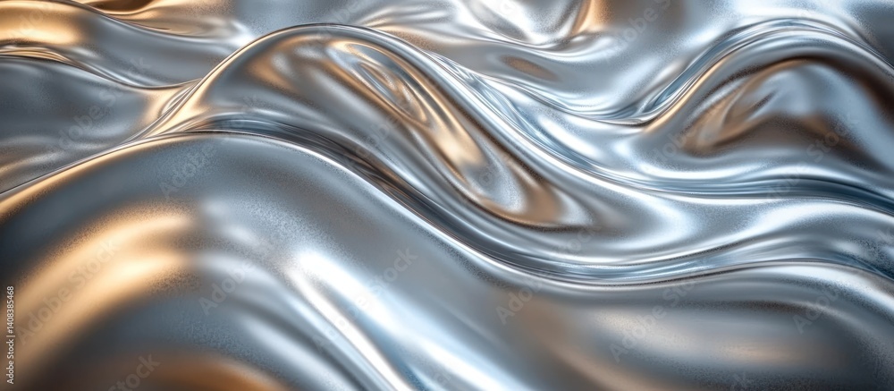 Abstract silver metallic flowing waves background. Abstract silver metallic flowing waves background.