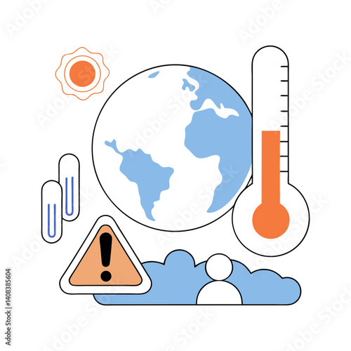 Climate change awareness concept illustration