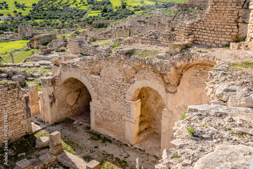 Obraz na płótnie Ruins of Roman temples in Dougga, Tunisia w salonie
