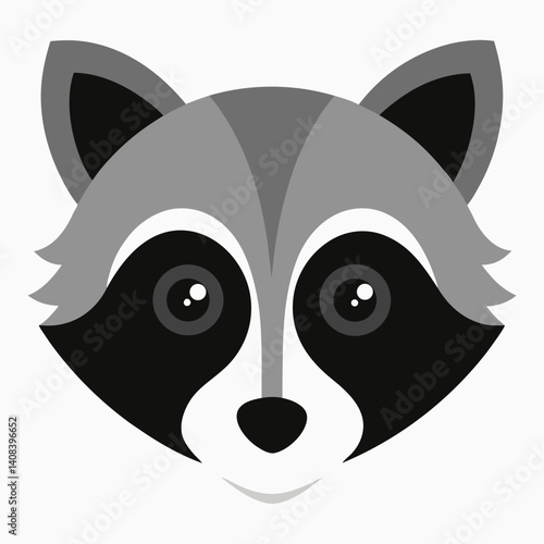 Raccoon Head Vector – Cute Animal Illustration for Wildlife and Nature Designs