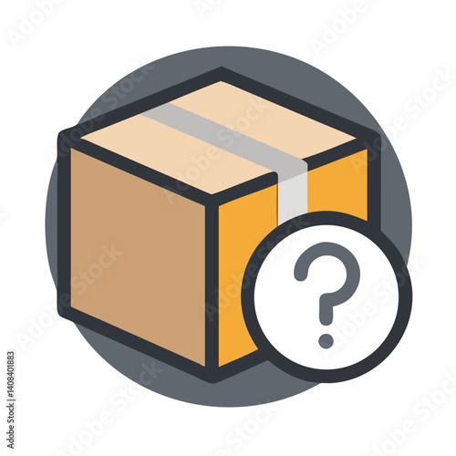 Icon of a Box with Question Mark Representing Lost and Found  