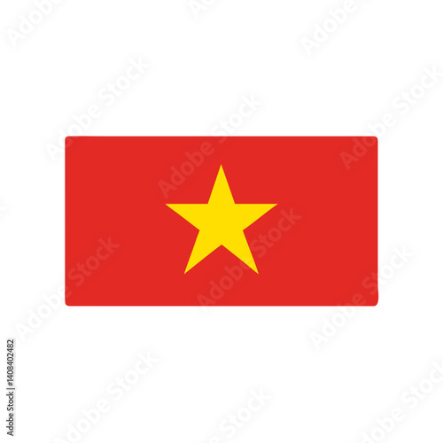 Vietnam Flag Icon Design in Red and Yellow Color Scheme  