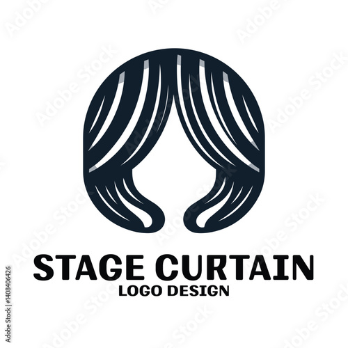 Stage Curtain Vector Logo Design