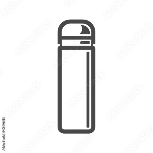 Simple Line Art Illustration of a Thermos Bottle  