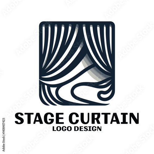 Stage Curtain Vector Logo Design