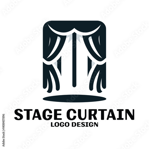 Stage Curtain Vector Logo Design