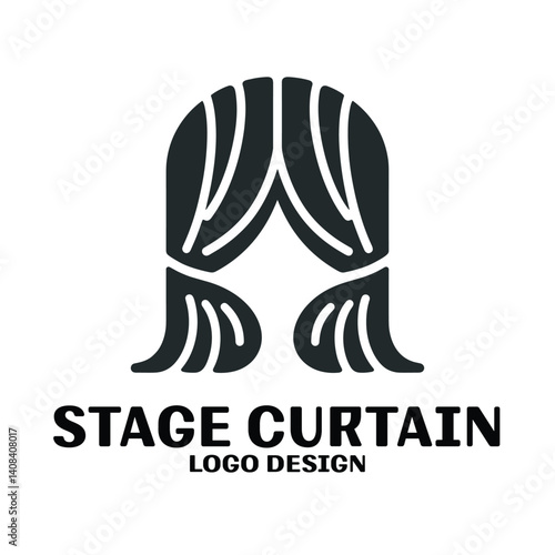 Stage Curtain Vector Logo Design