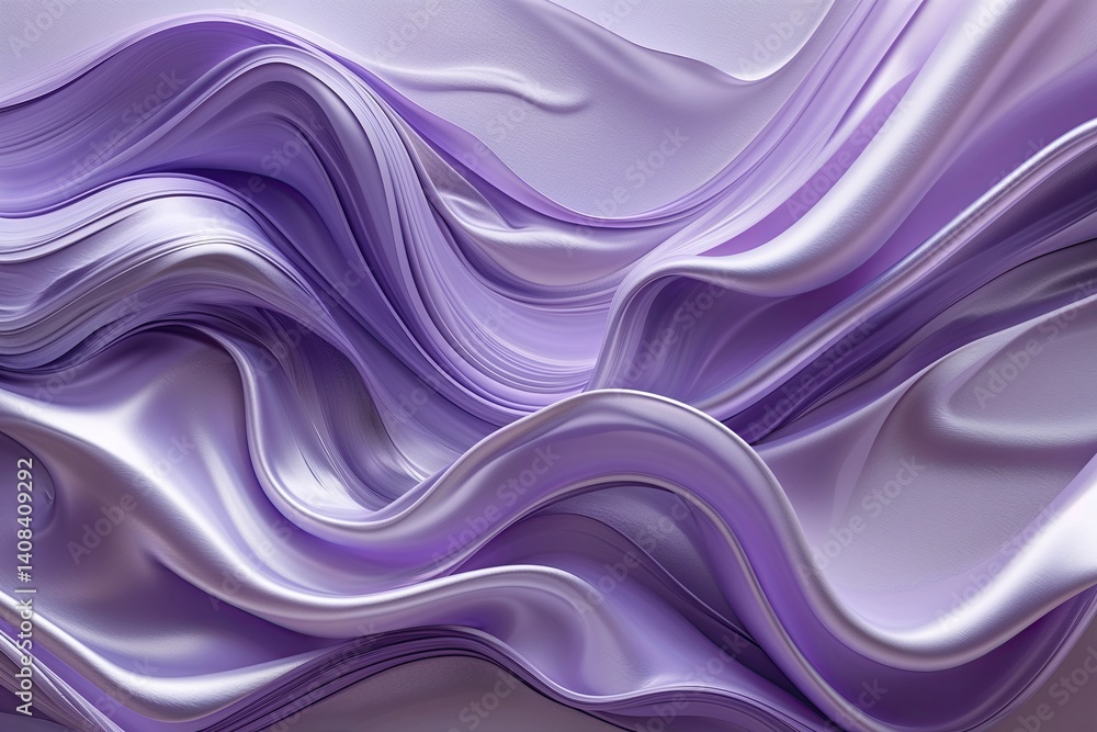 Sleek Fluid Artwork Featuring Gentle Lavender Hues with Silk Texture and Satin Flow Sleek Fluid Artwork Featuring Gentle Lavender Hues with Silk Texture and Satin Flow