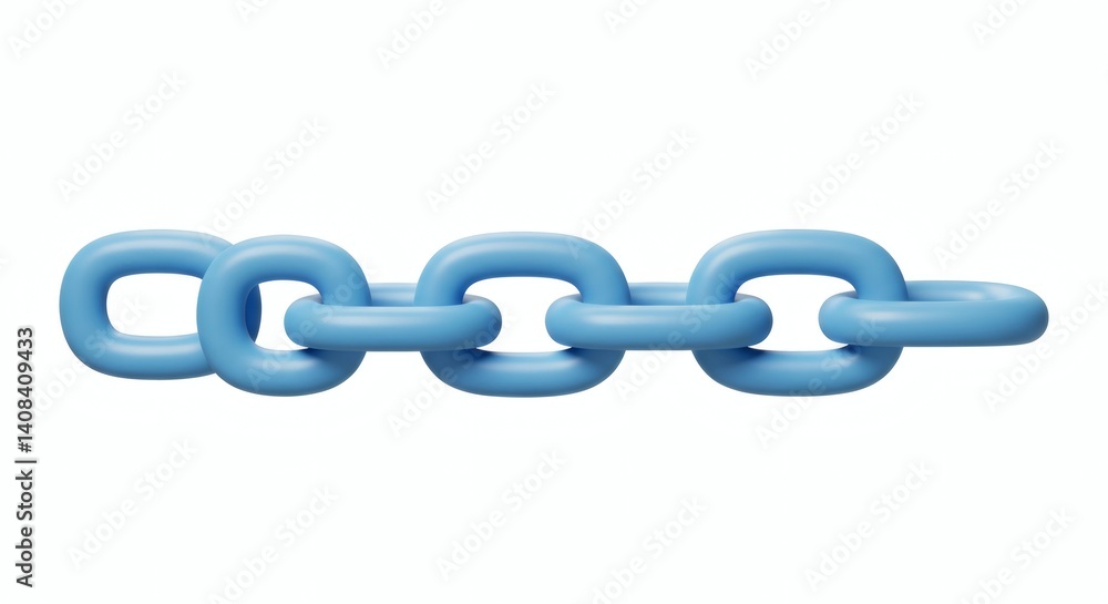 Obraz premium 3D cartoon chain isolated white background