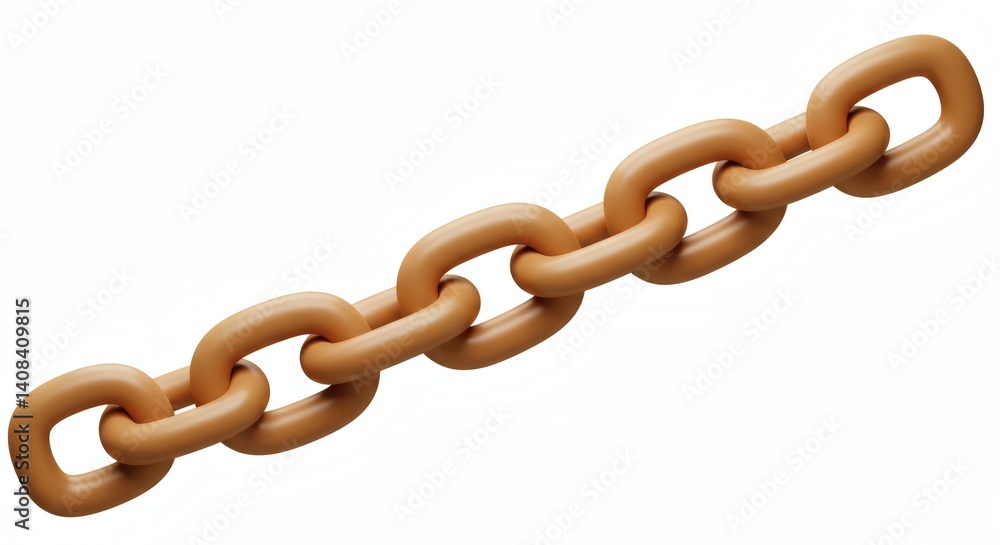 Obraz premium 3D cartoon chain isolated white background