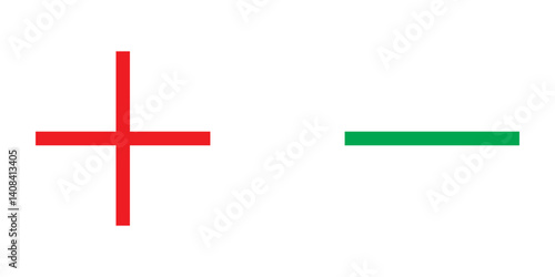 Plus and minus signs vector icons set