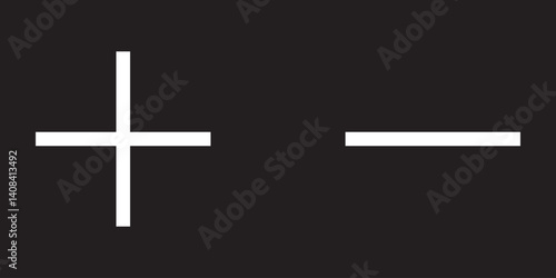 Plus and minus signs vector icons set