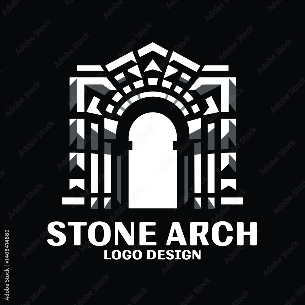 Fototapeta premium Stone Arch Vector Logo Design