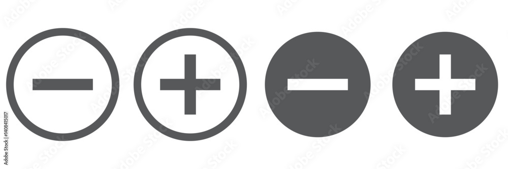 Plus and minus vector icon in modern design style for web site and mobile app Plus and minus vector icon in modern design style for web site and mobile app