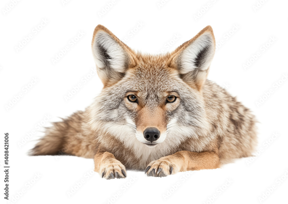 Obraz premium Coyote for Wildlife and Nature Art - Isolated on White Background