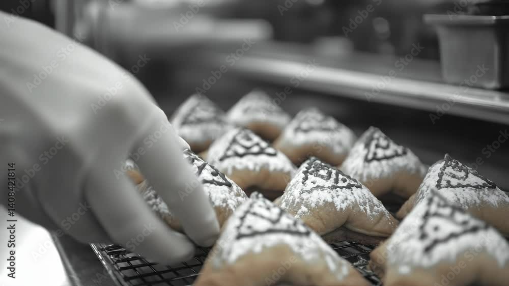 custom made wallpaper toronto digitalA tray of pastries with a triangle design on them. The pastries are covered in powdered sugar