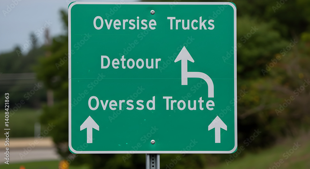 Oversize Trucks Detour Sign Directs Traffic on Route, Transportation Solutions Oversize Trucks Detour Sign Directs Traffic on Route, Transportation Solutions