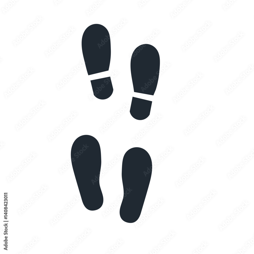 Footprint, set of footprint icon, Silhouette of footprints. Vector illustration Footprint, set of footprint icon, Silhouette of footprints. Vector illustration