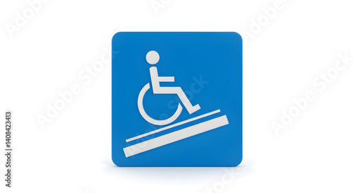 Accessibility Ramp Symbol Sign for Wheelchair Users in Public Spaces