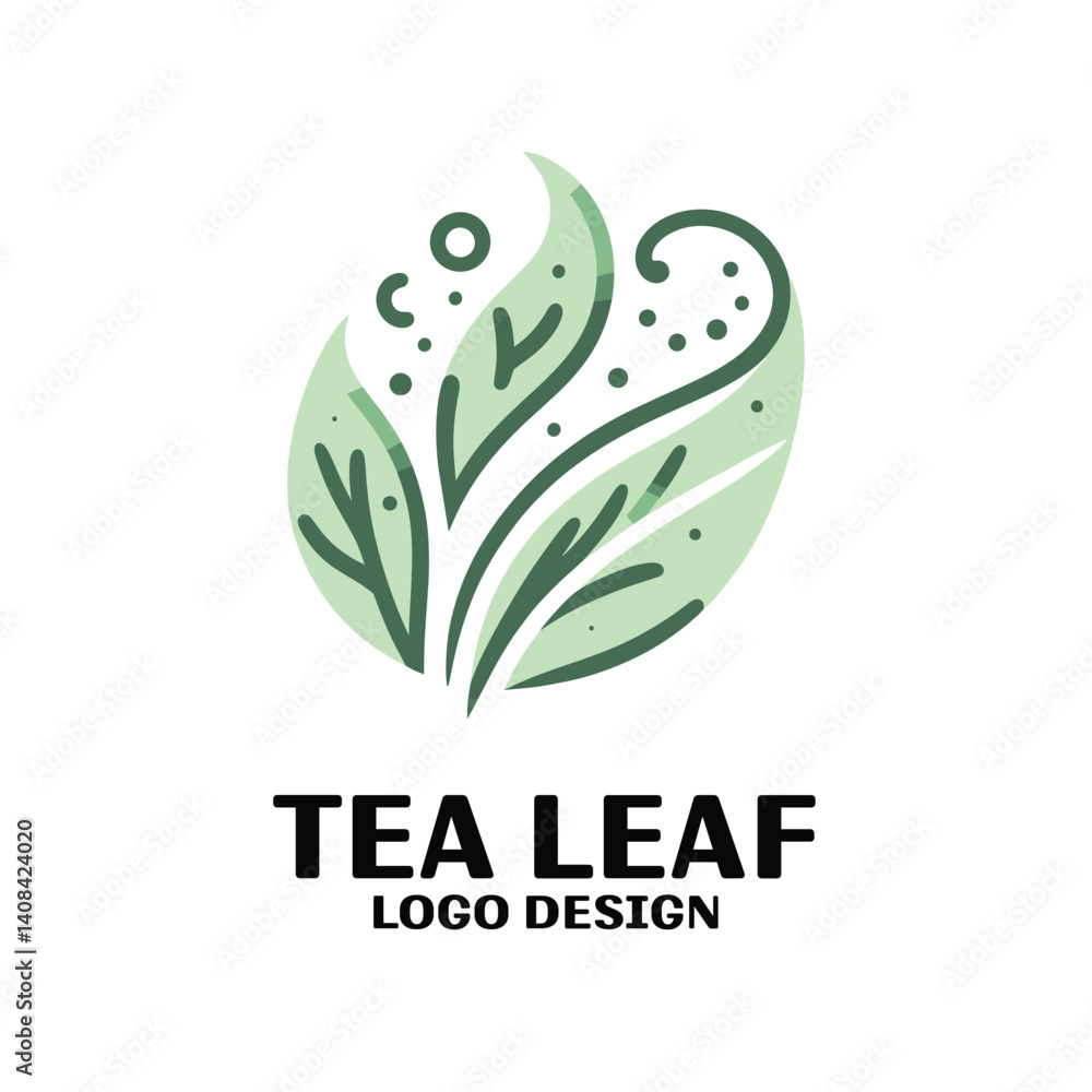 Fototapeta premium Tea Leaf Vector Logo Design