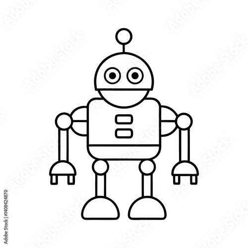 outline of a robotics kit with white background