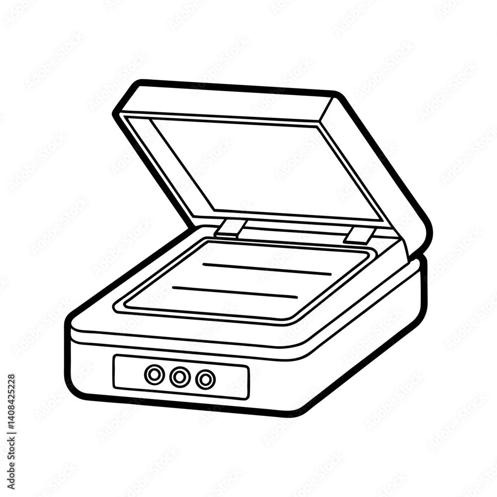 outline of a scanner with white background outline of a scanner with white background