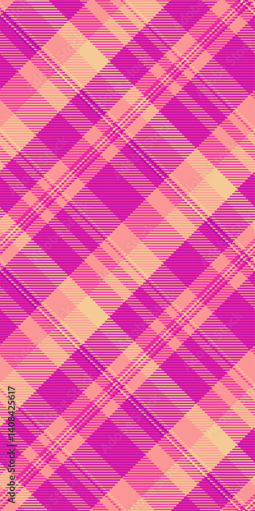Covering fabric tartan seamless, advertising textile vector pattern. Panjabi check texture background plaid in magenta and red colors. Covering fabric tartan seamless, advertising textile vector pattern. Panjabi check texture background plaid in magenta and red colors.
