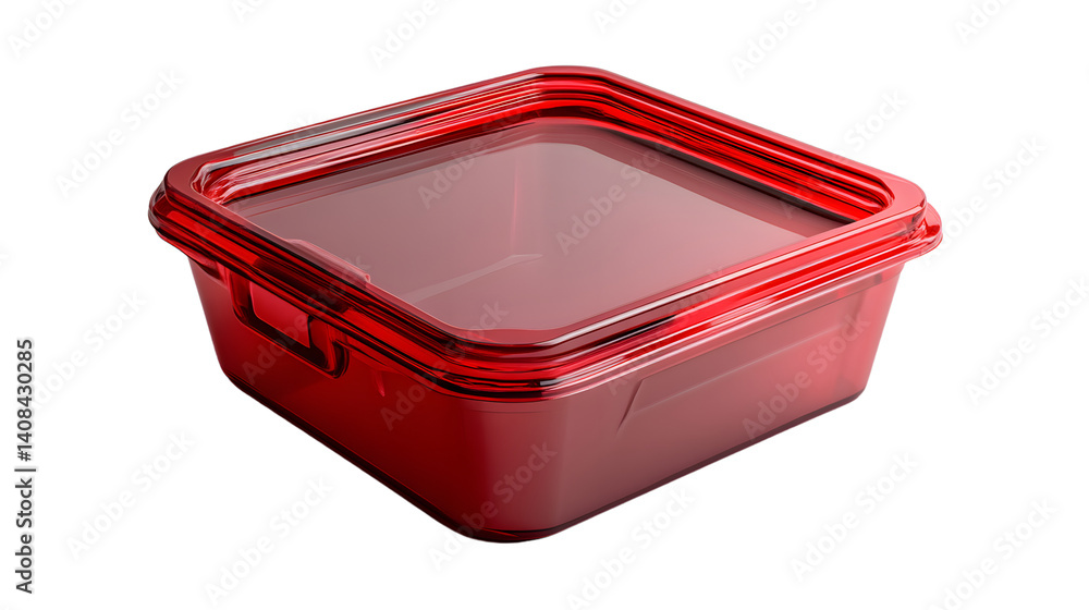 Red Transparent Container with Secure Lid for Food Storage and Organization Red Transparent Container with Secure Lid for Food Storage and Organization