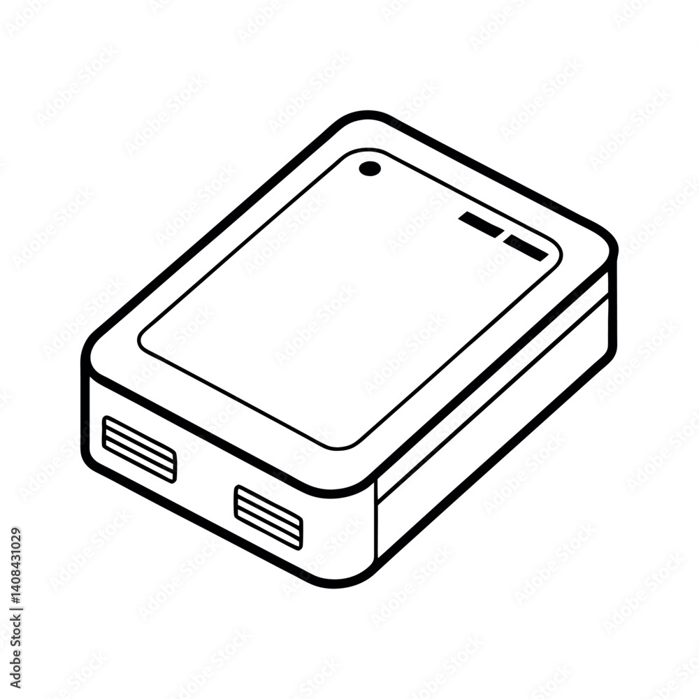 hard drive external outline white tech vector hard drive external outline white tech vector