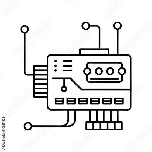nic network interface card silhouette tech white