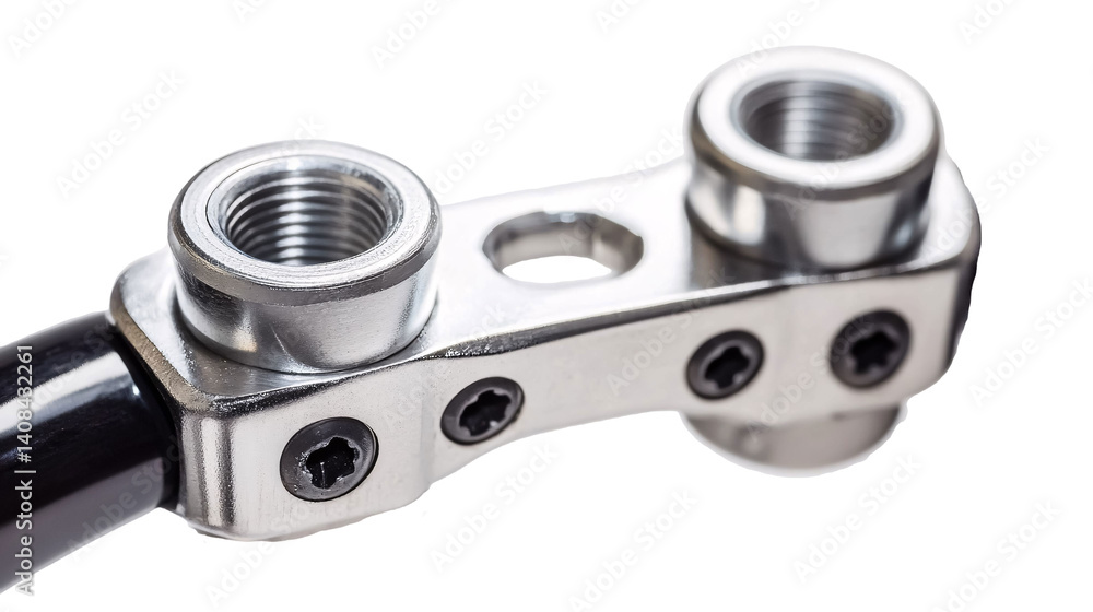 Cycling Handlebar Bracket for Secure Mounting - Isolated on White Background Cycling Handlebar Bracket for Secure Mounting - Isolated on White Background