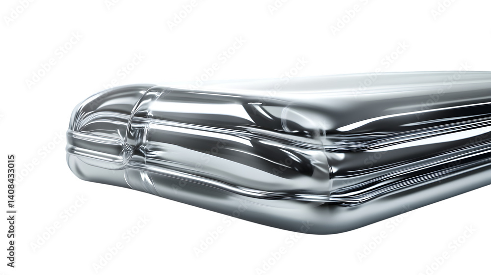 Shiny Metallic Car Front Design with Chrome Finish and Sleek Lines
