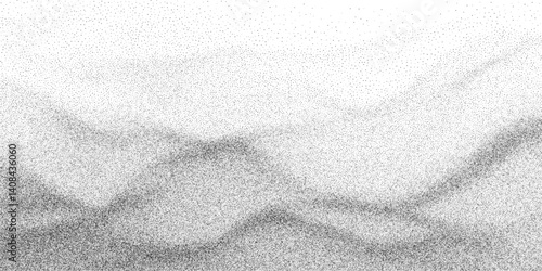 Vintage wavy grain gradient texture, grunge vector illustration. Undulate stippled flowing lines background for banner, music poster, album cover. Abstract sandy backdrop with sand speckles, chocolate