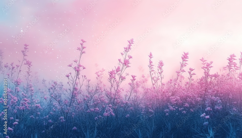 Colorful abstract waves with sparkling stars create a dreamy atmosphere in a soft gradient background at twilight Colorful abstract waves with sparkling stars create a dreamy atmosphere in a soft gradient background at twilight