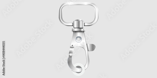 Realistic Silver Metal Clasp Vector Illustration.	