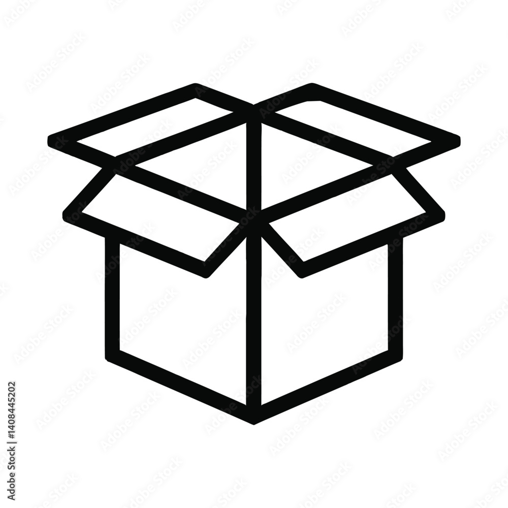 Open Cardboard Box Icon in Minimalist Style for Shipping or Storage Concepts
Open Cardboard Box Icon in Minimalist Style for Shipping or Storage Concepts