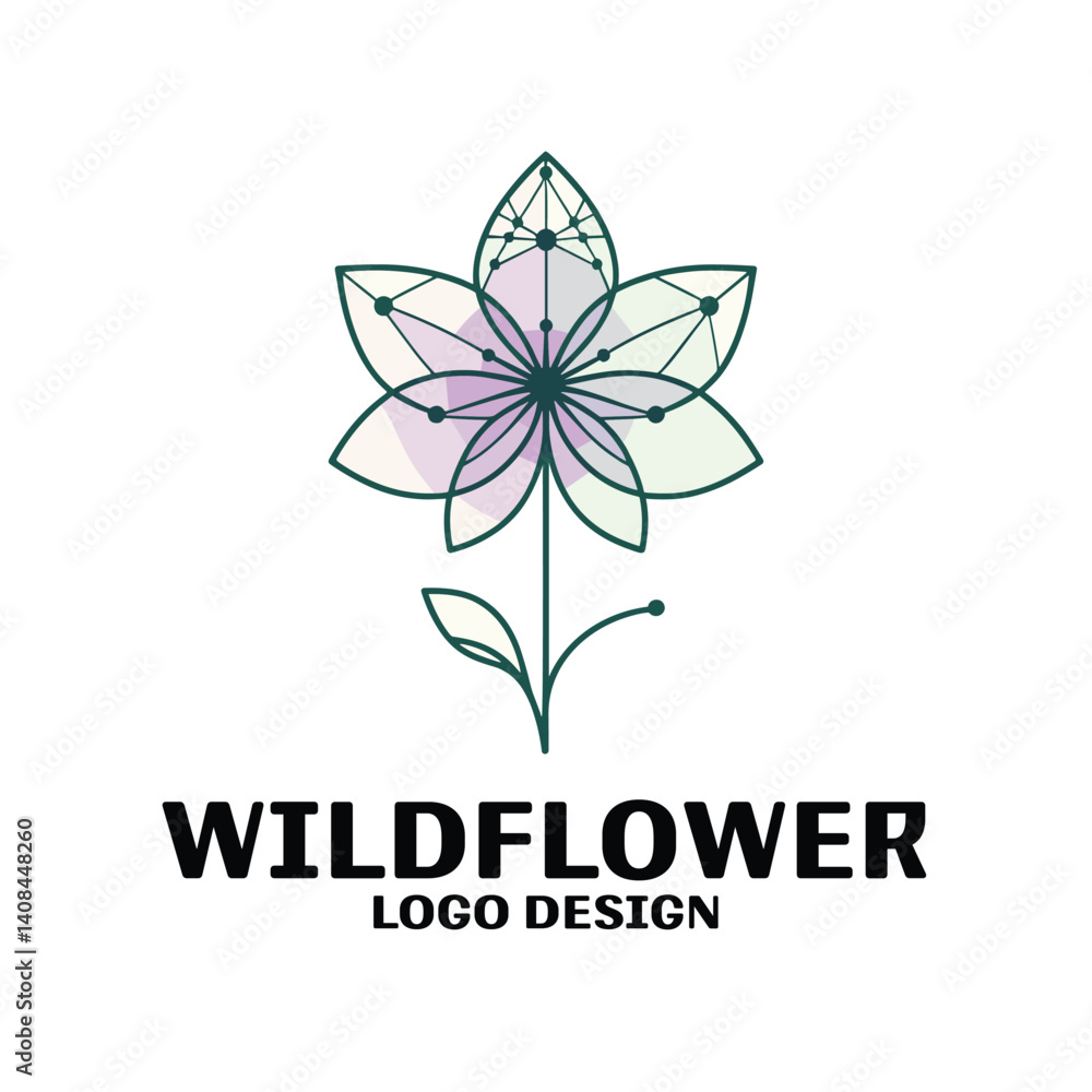 WildFlower Vector Logo Design WildFlower Vector Logo Design